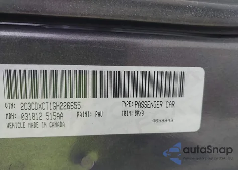 2016 Dodge Charger R/T z USA, uszkodzony, nr VIN 2C3CDXCT1GH226655